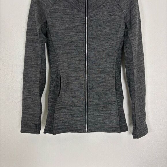 Lululemon Heathered Grey Radiant II Full Zip Up Fleece Lined Sweatshirt Jacket - Picture 4 of 8